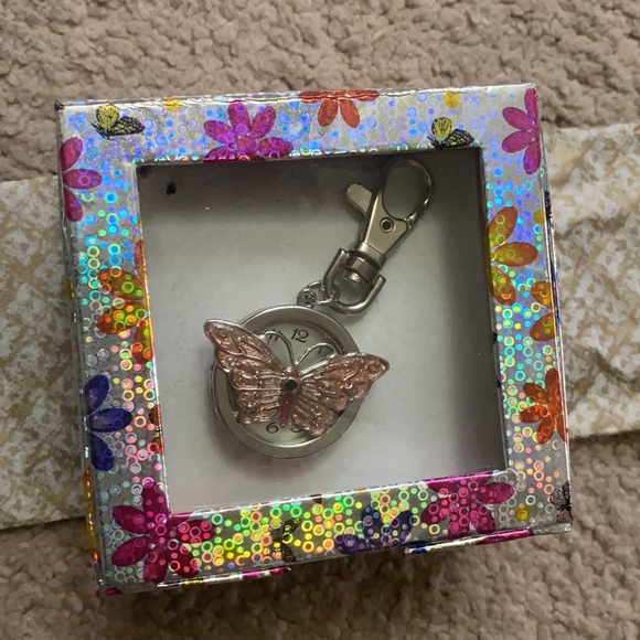 Butterfly pocket watch/key chain - Picture 3 of 3